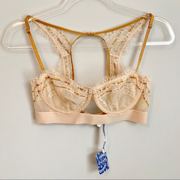 Free People Other - Free People Hour of Dawn Underwire Bra Tan 34C NWT